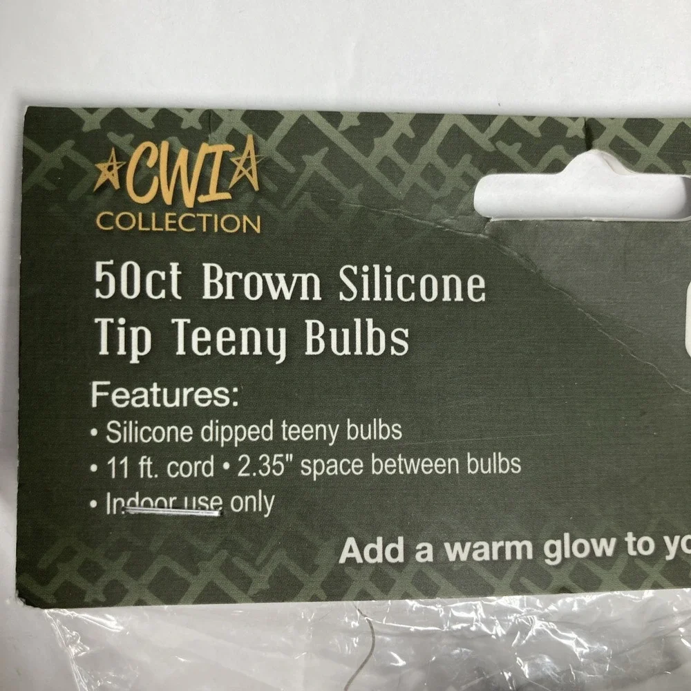 CWLA Collection Christmas String Lights 100 Count Brown Cord Indoor/Outdoor UL